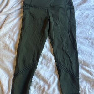 Olive Green High-Waisted Leggings